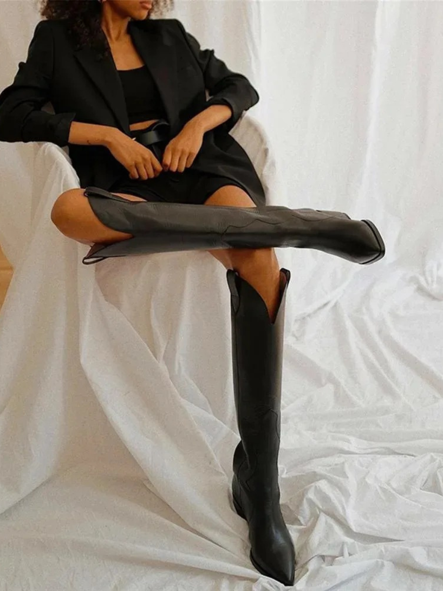 Rosea kozačky na kolena Cowgirl