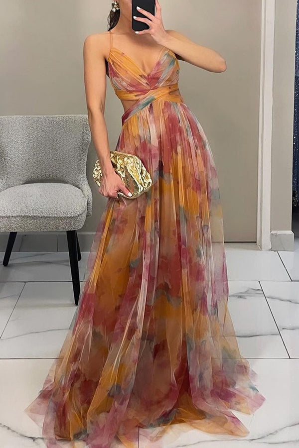 Rosea Ravishing Long Floral Print Dress