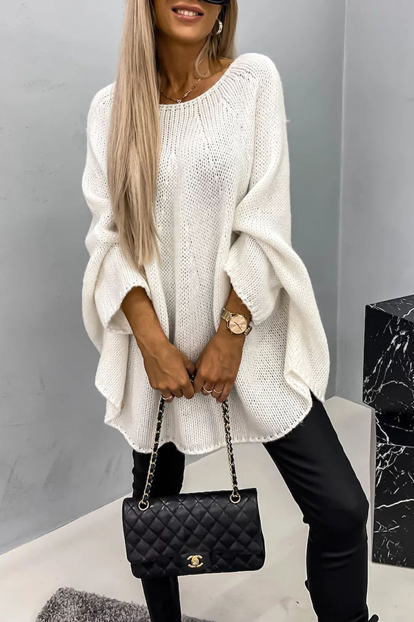 Rosea Oversized Pohodlný Pletený Svetr