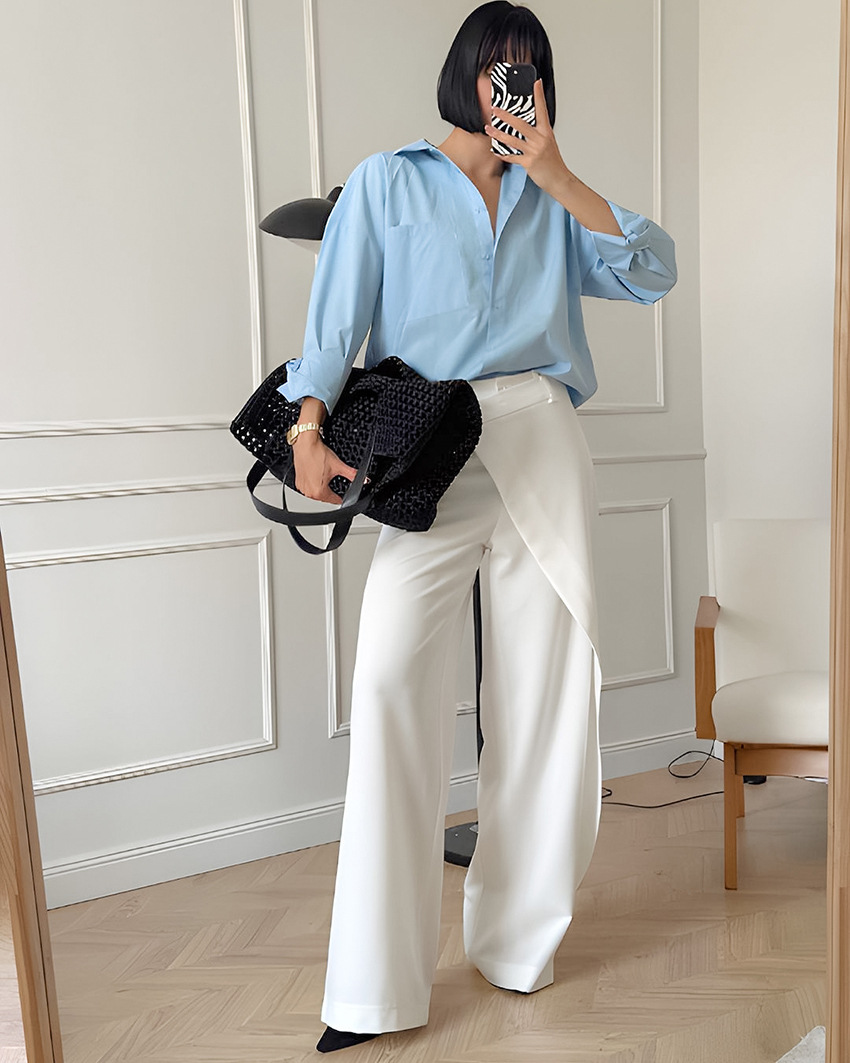 Rosea Asymmetrical Wide Leg Pants