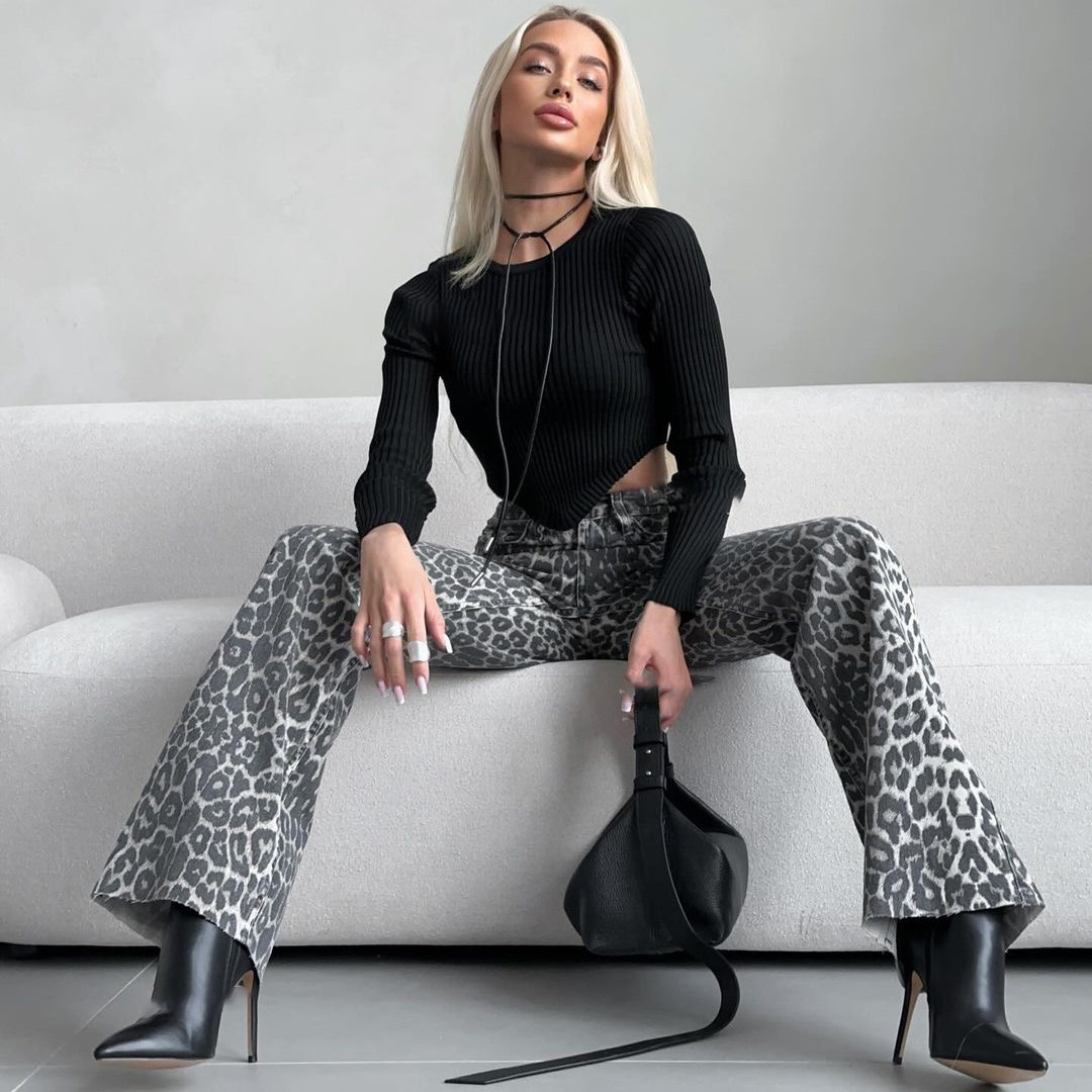 Džíny Rosea Leopard Allover