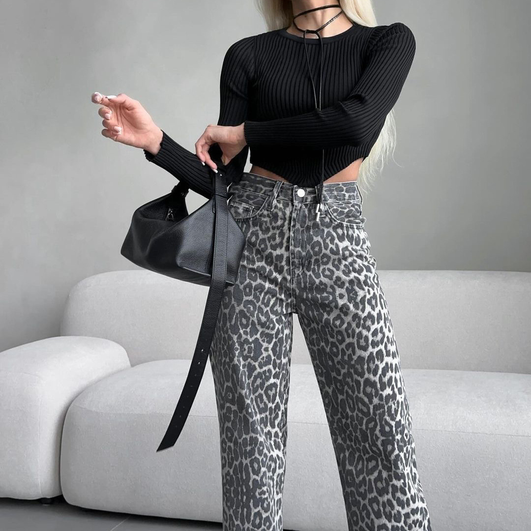 Džíny Rosea Leopard Allover