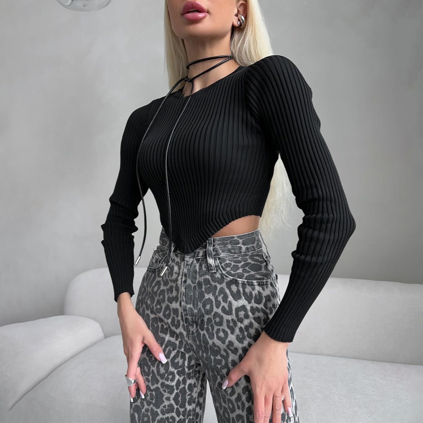 Džíny Rosea Leopard Allover