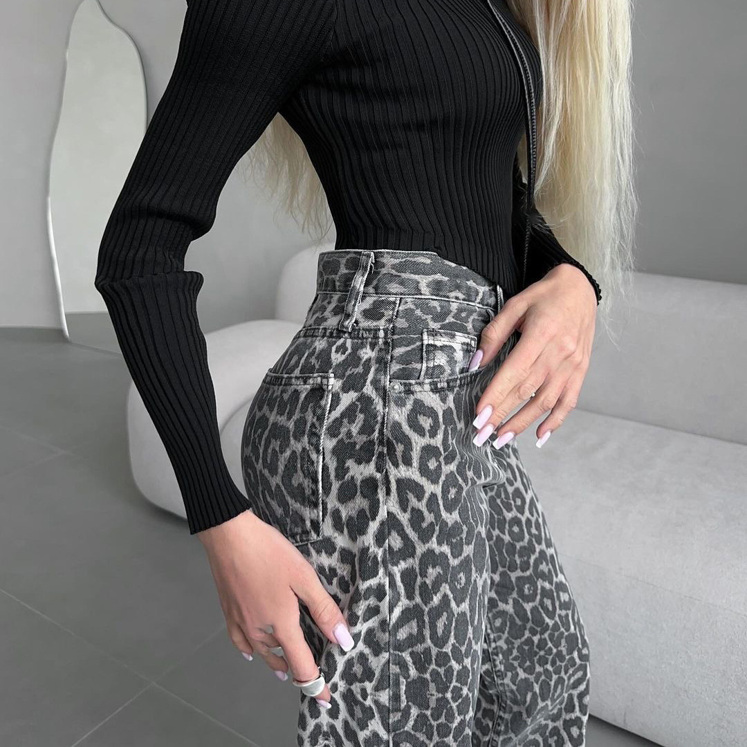 Džíny Rosea Leopard Allover