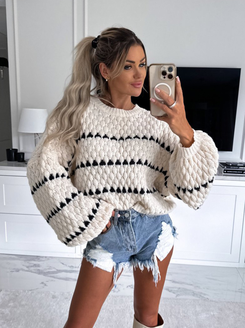 Rosea Chunky pletený svetr se srdcem