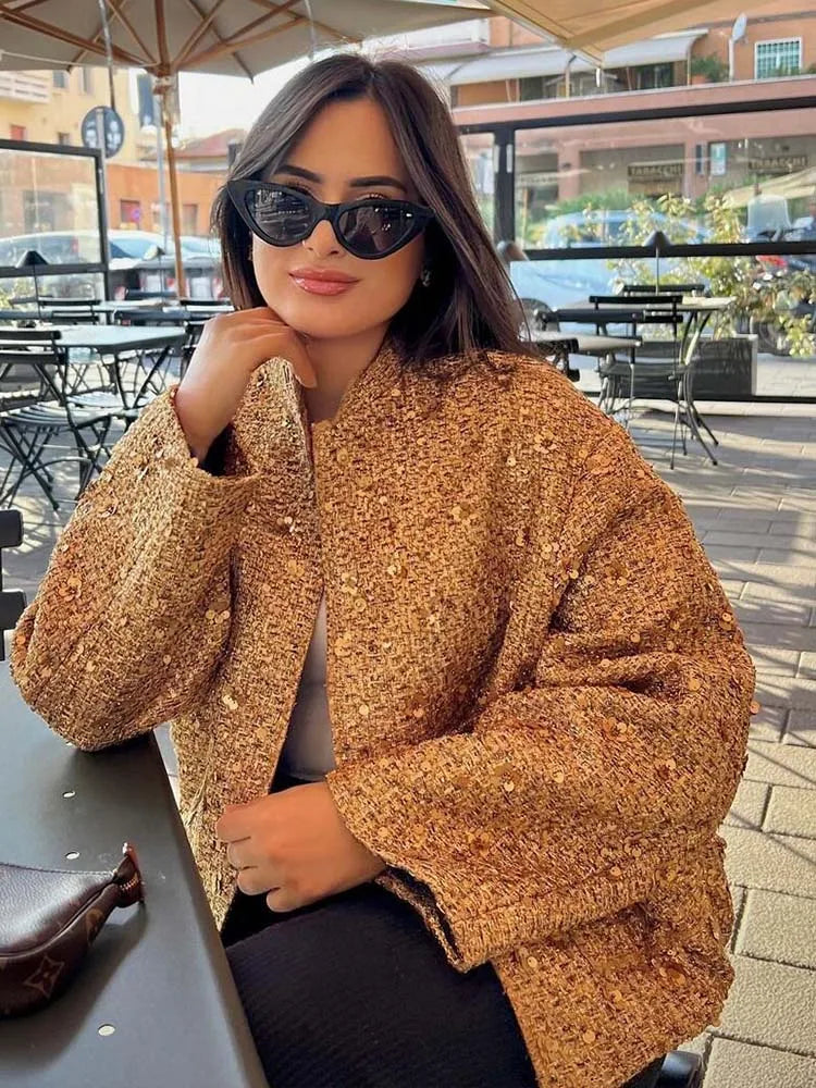Rosea Golden Sequin Jacket