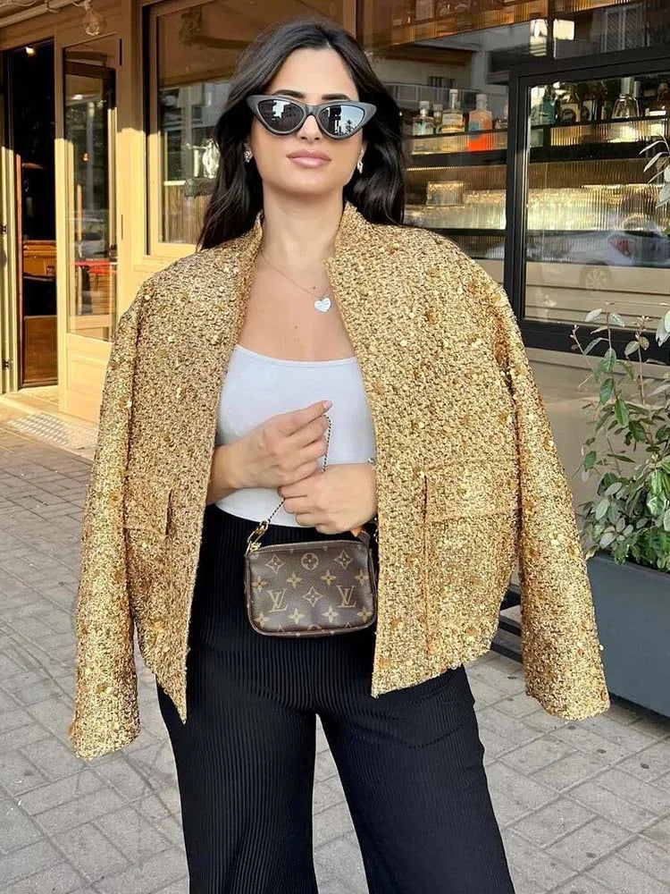 Rosea Golden Sequin Jacket