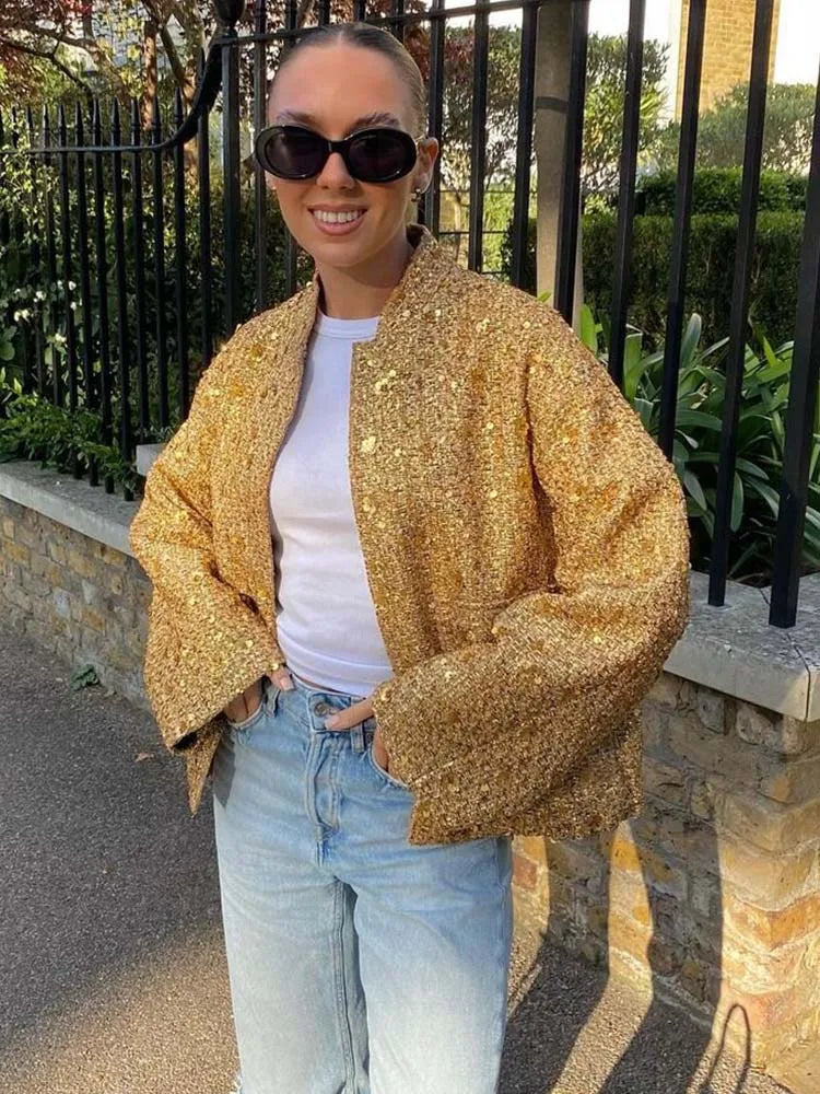 Rosea Golden Sequin Jacket
