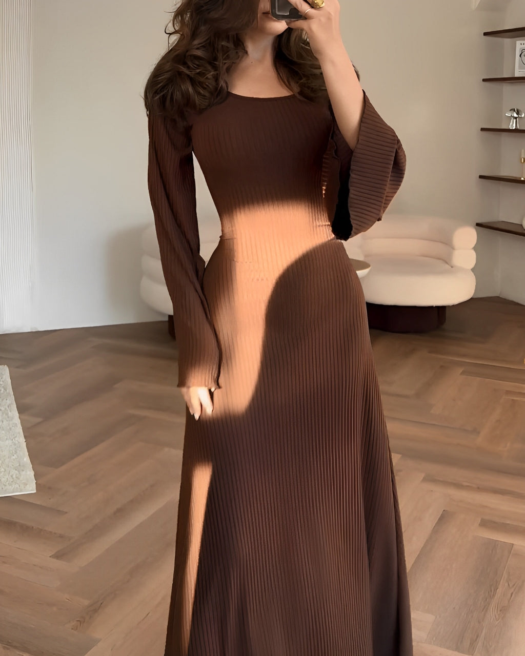 Rosea Elegantní pletené maxi šaty