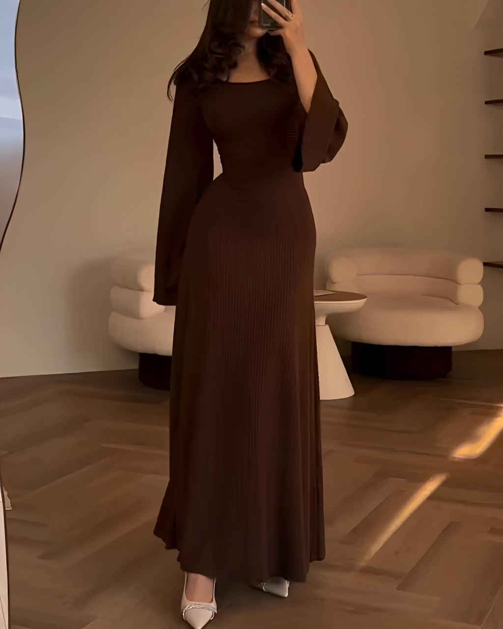 Rosea Elegantní pletené maxi šaty