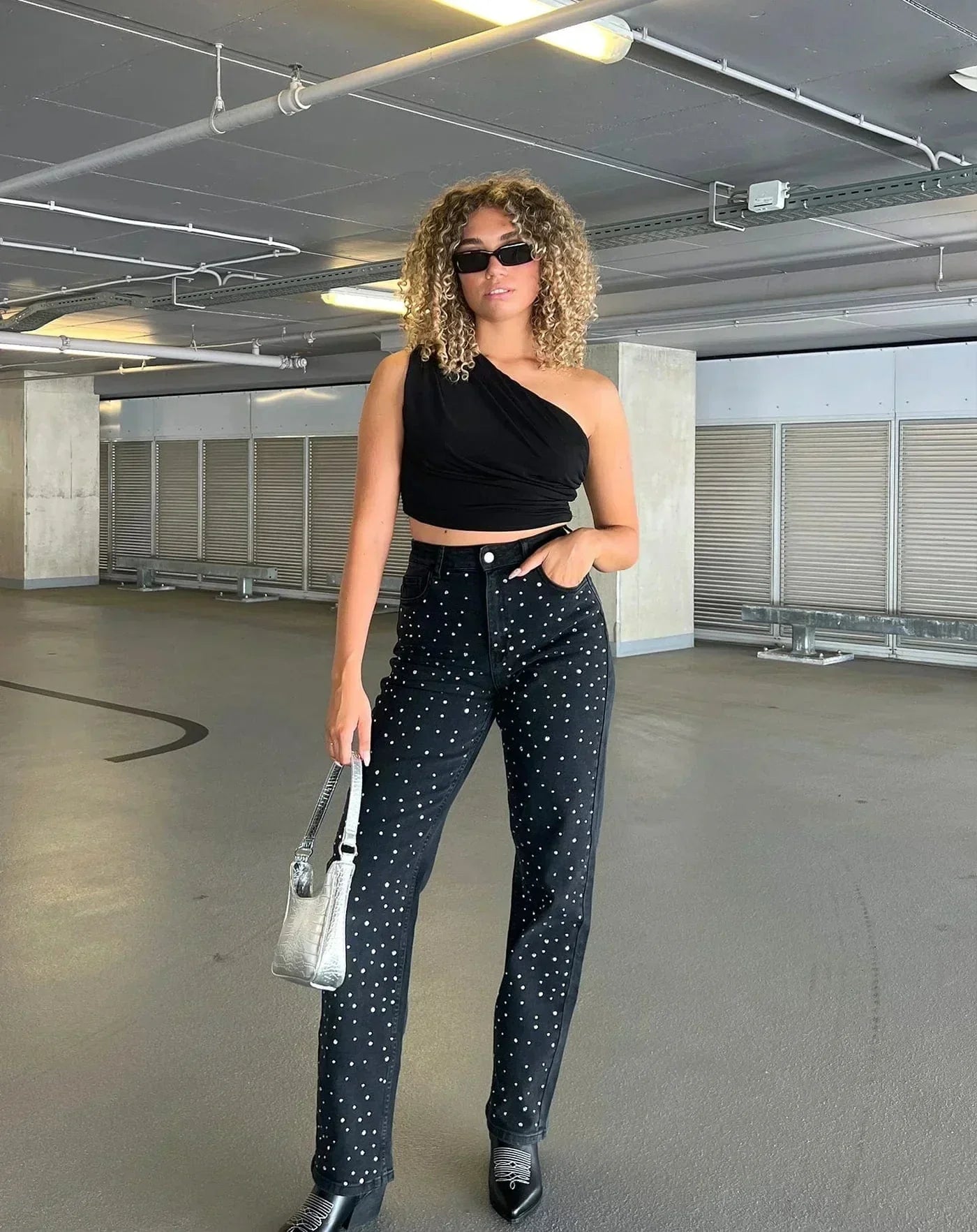 Džínsy Rosea Glitter Denim
