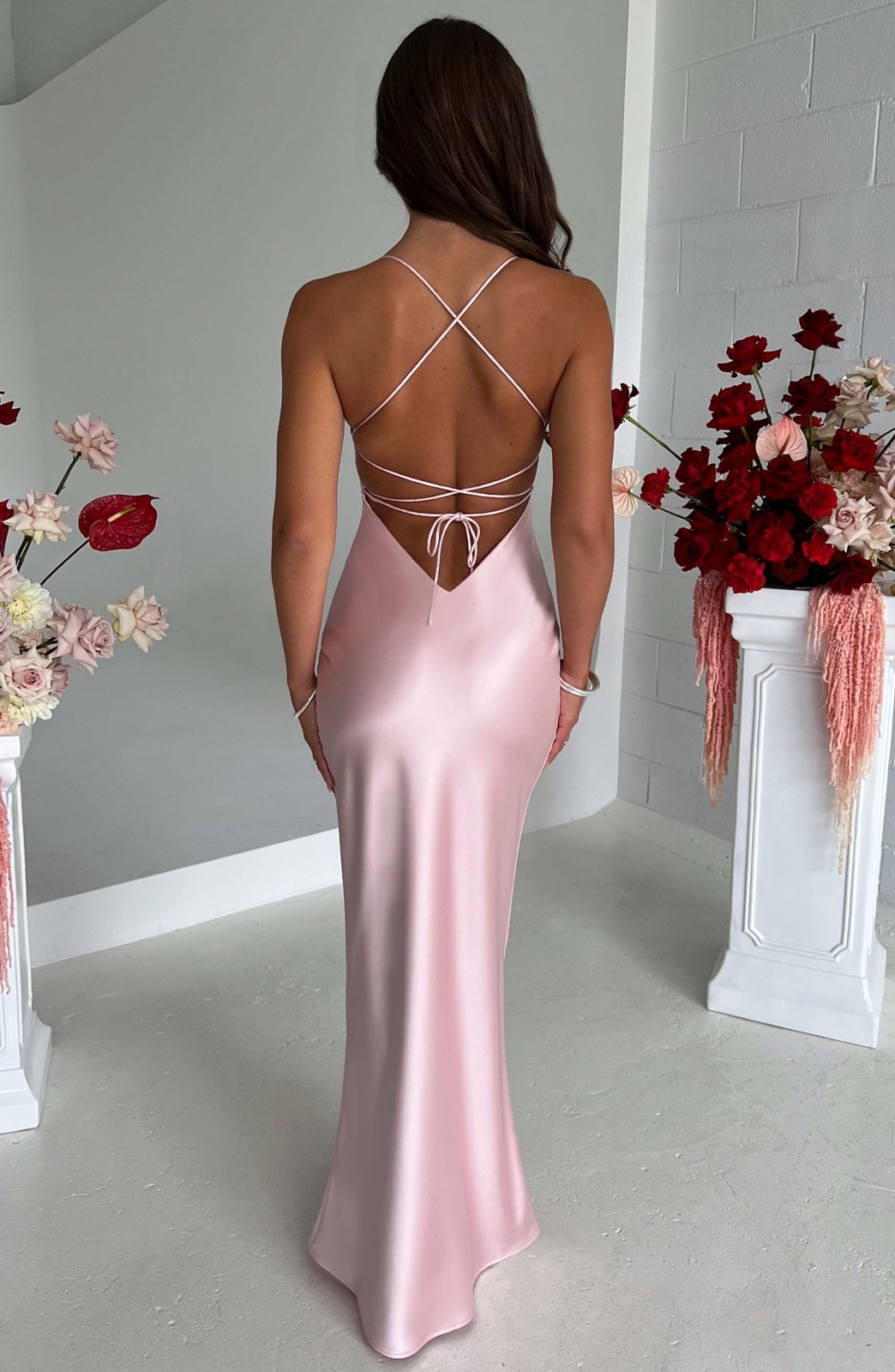 Rosea Luxury Satin Maxi Dress