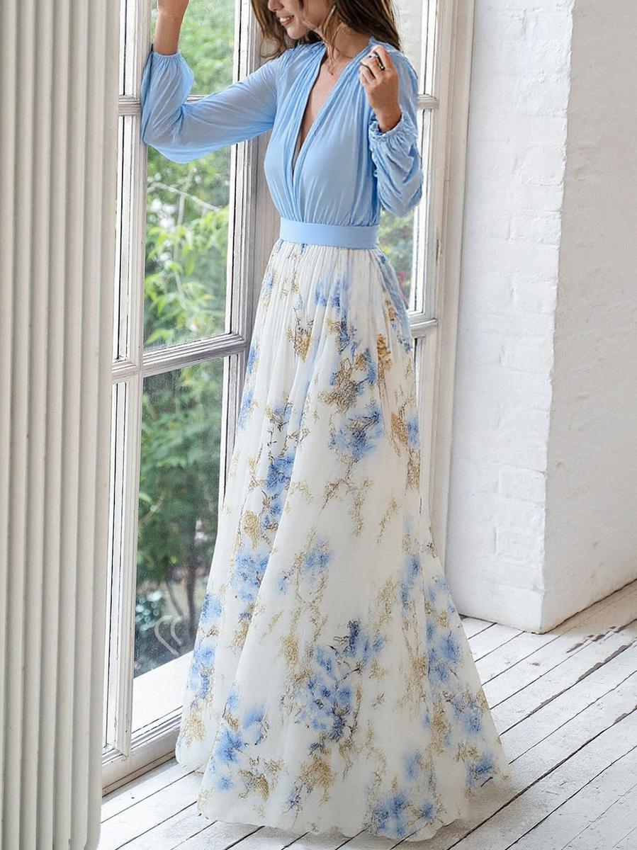 Rosea Elegant Maxi šaty s květinovým potiskem