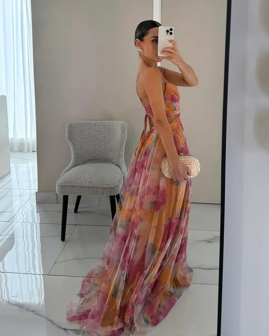 Rosea Romantic Flow Maxi šaty