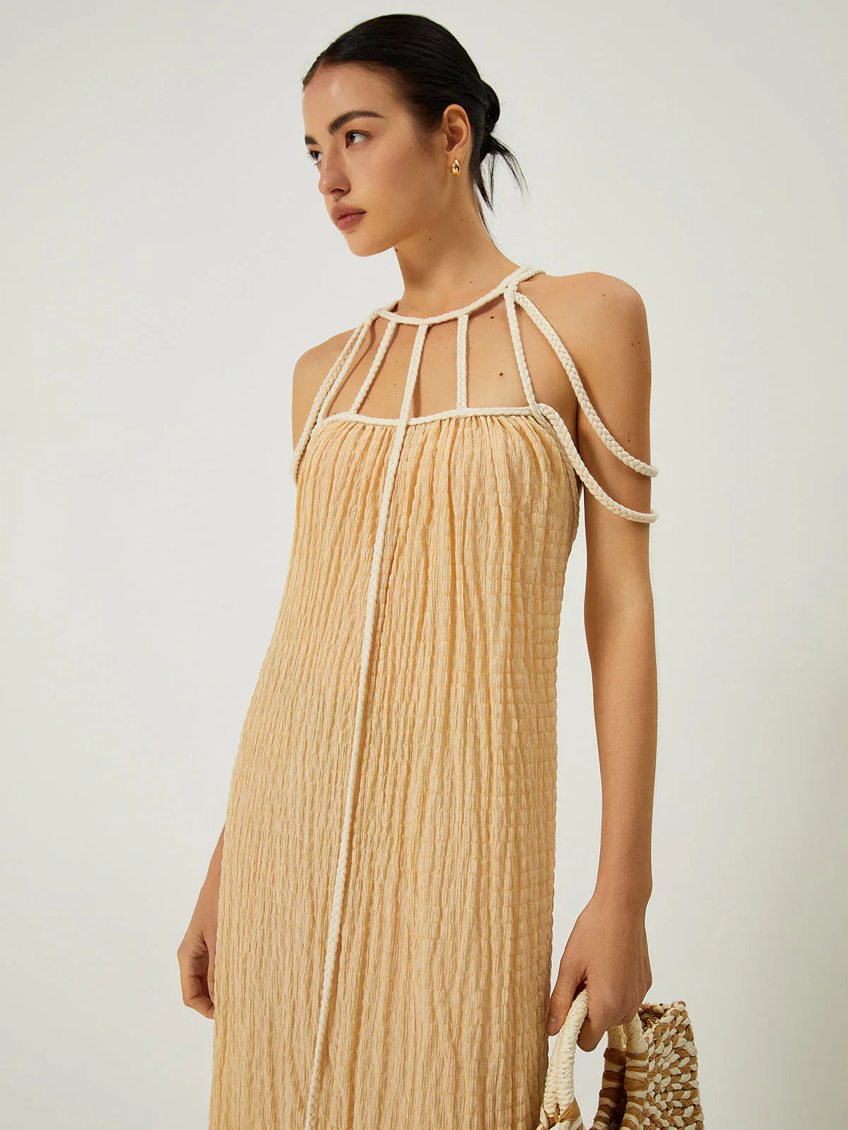 Rosea Bohemian tkané šaty