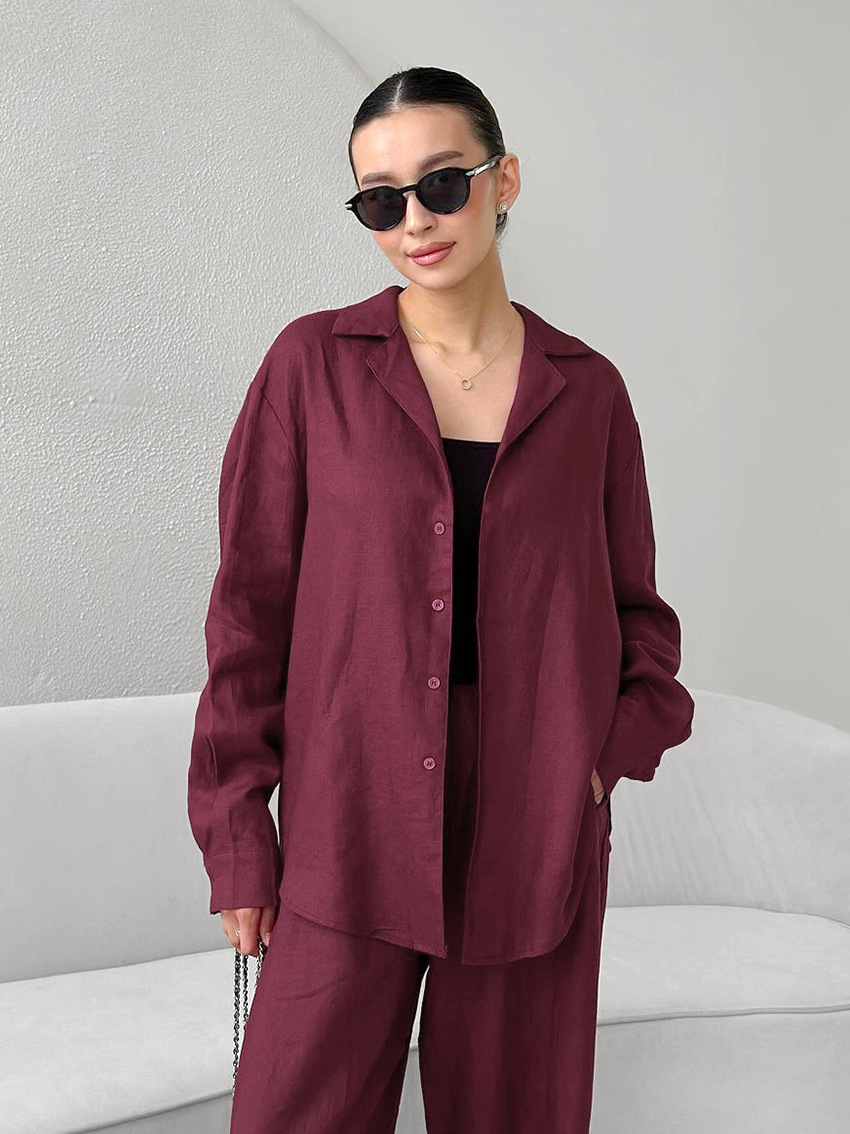 Rosea dvoudílný oversized set s širokými nohavicemi