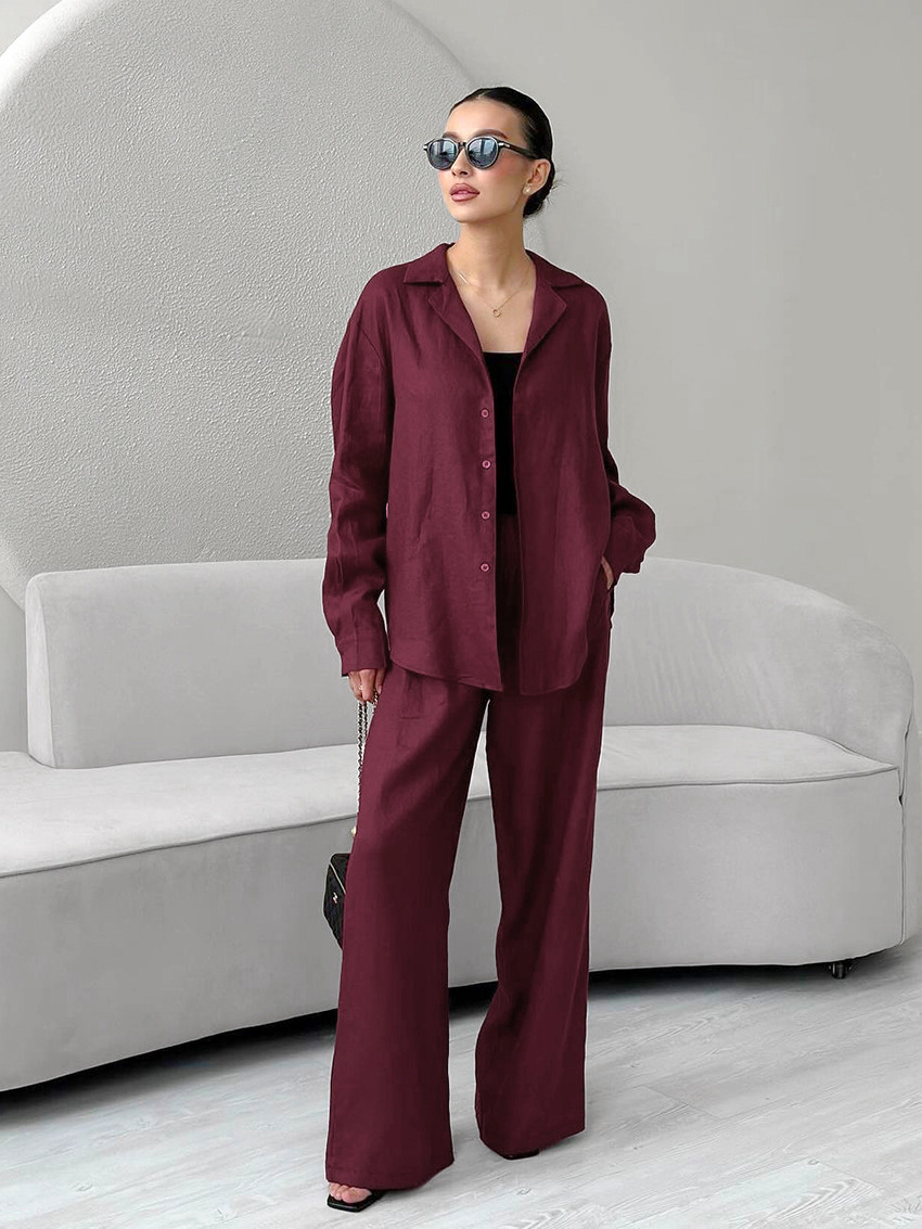 Rosea dvoudílný oversized set s širokými nohavicemi