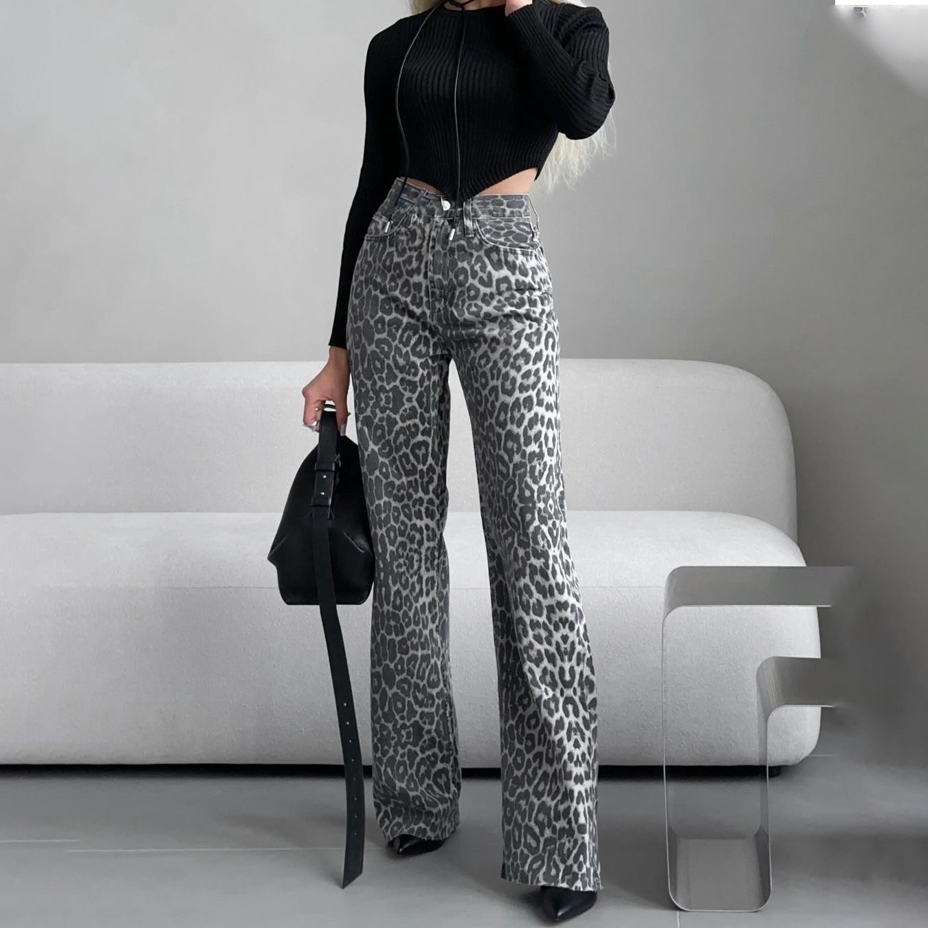 Džíny Rosea Leopard Allover