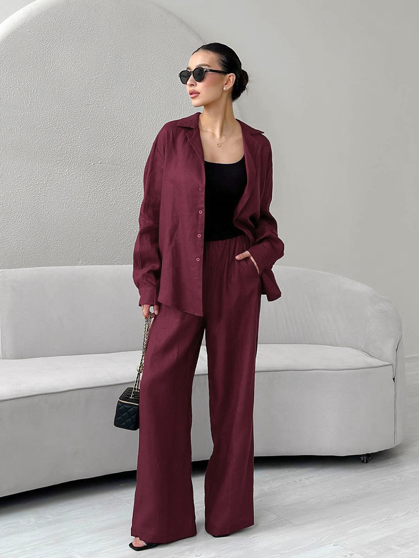 Rosea dvoudílný oversized set s širokými nohavicemi