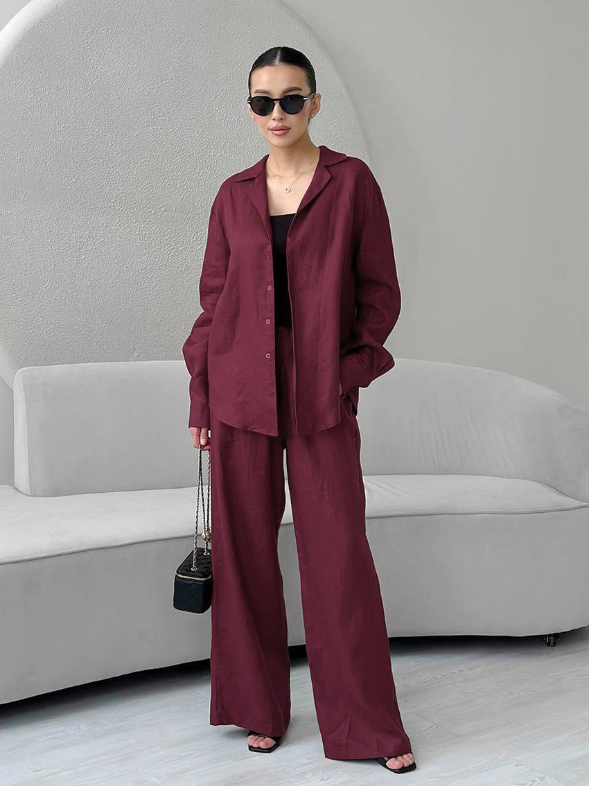 Rosea dvoudílný oversized set s širokými nohavicemi