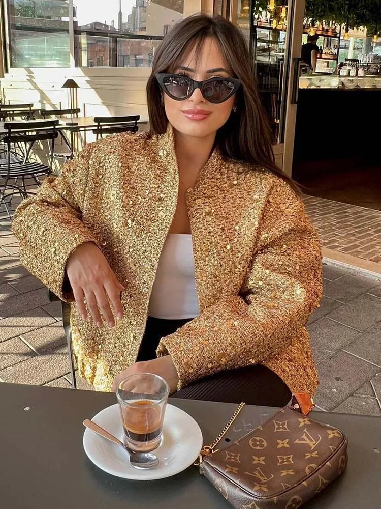 Rosea Golden Sequin Jacket