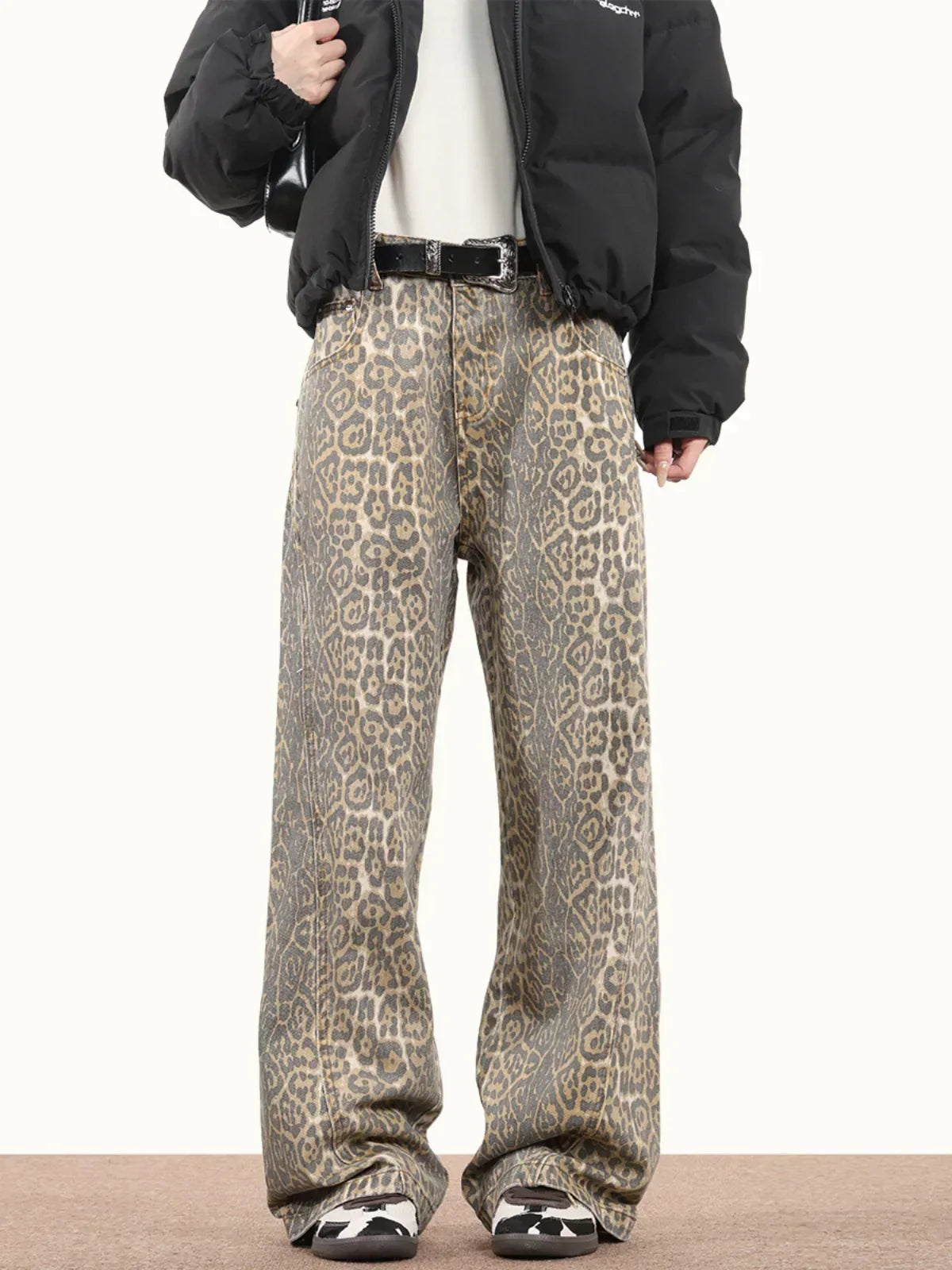 Džíny s leopardím vzorem Rosea