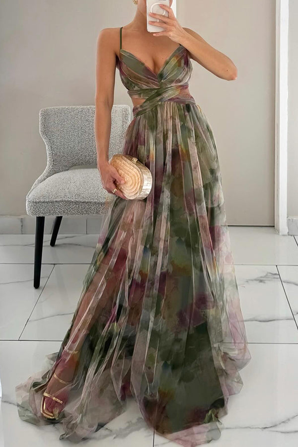 Rosea květinové maxi šaty