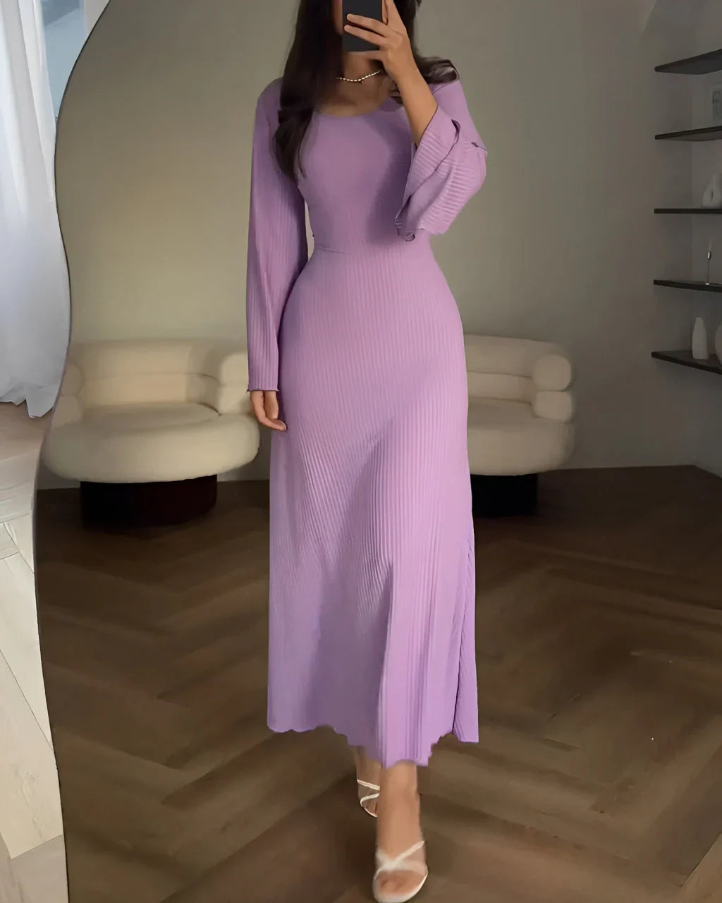 Rosea Elegantní Chic Pletené Maxi Šaty