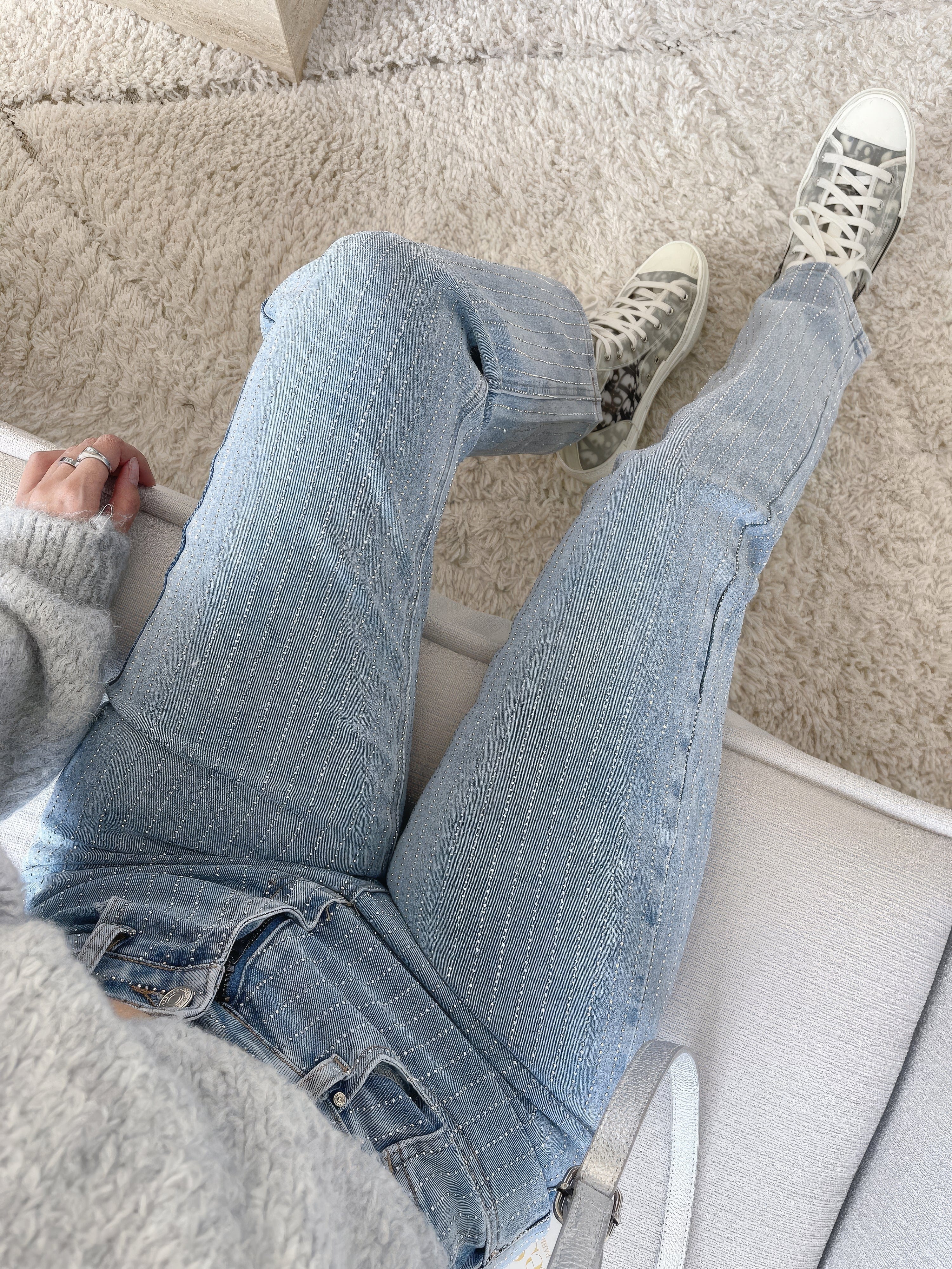 Džínsy Rosea Glitter Denim