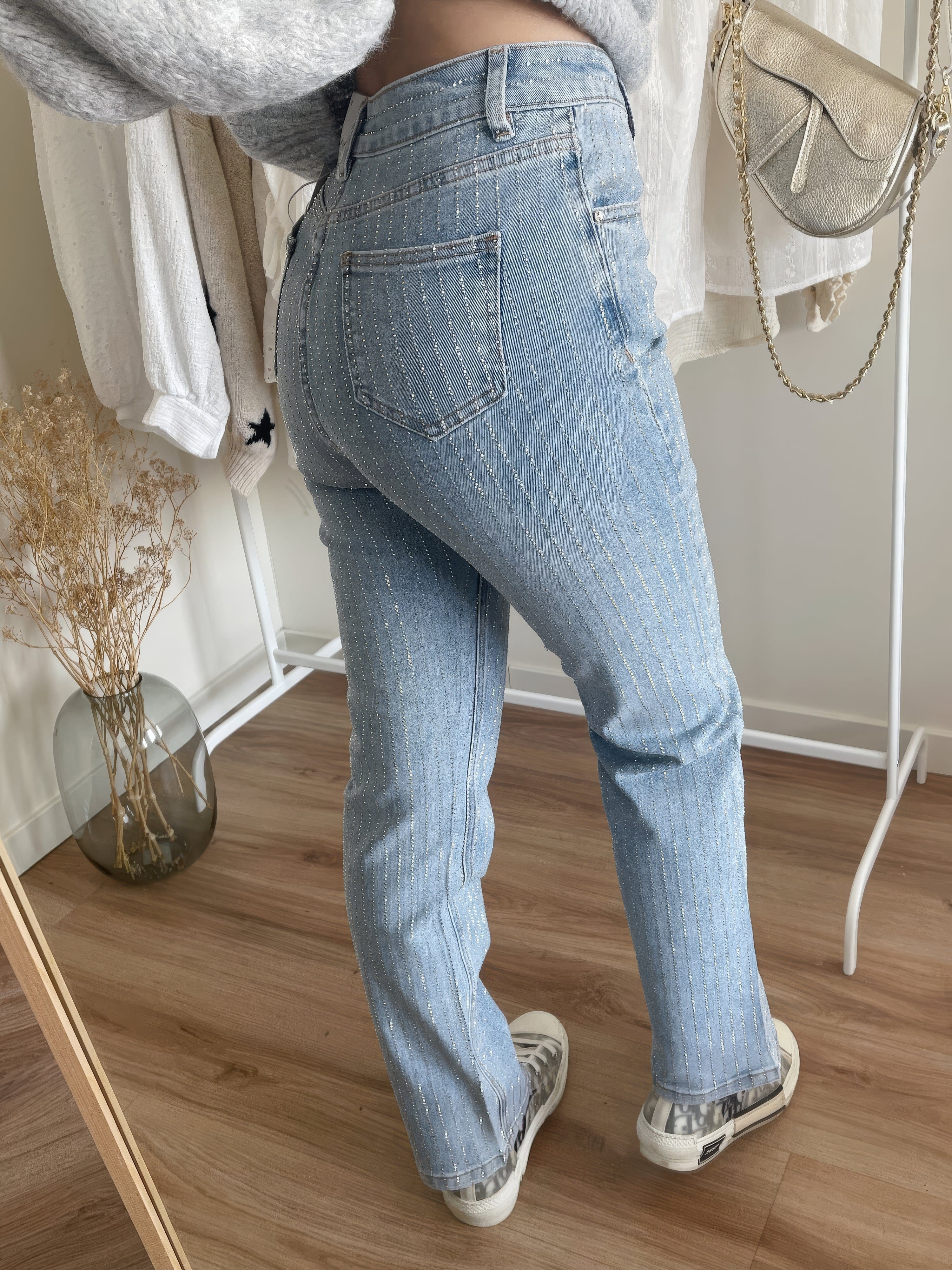 Džínsy Rosea Glitter Denim