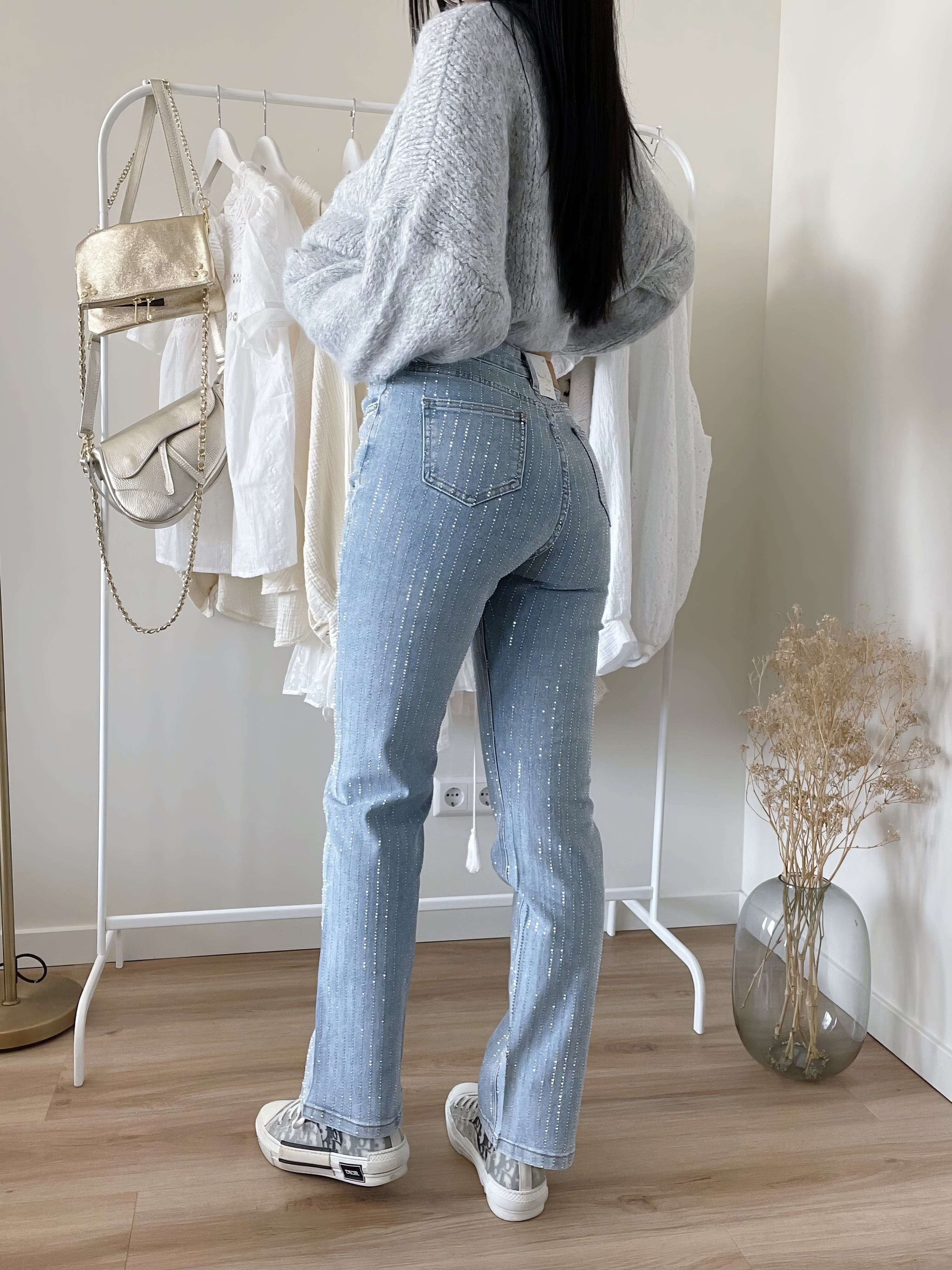 Džínsy Rosea Glitter Denim